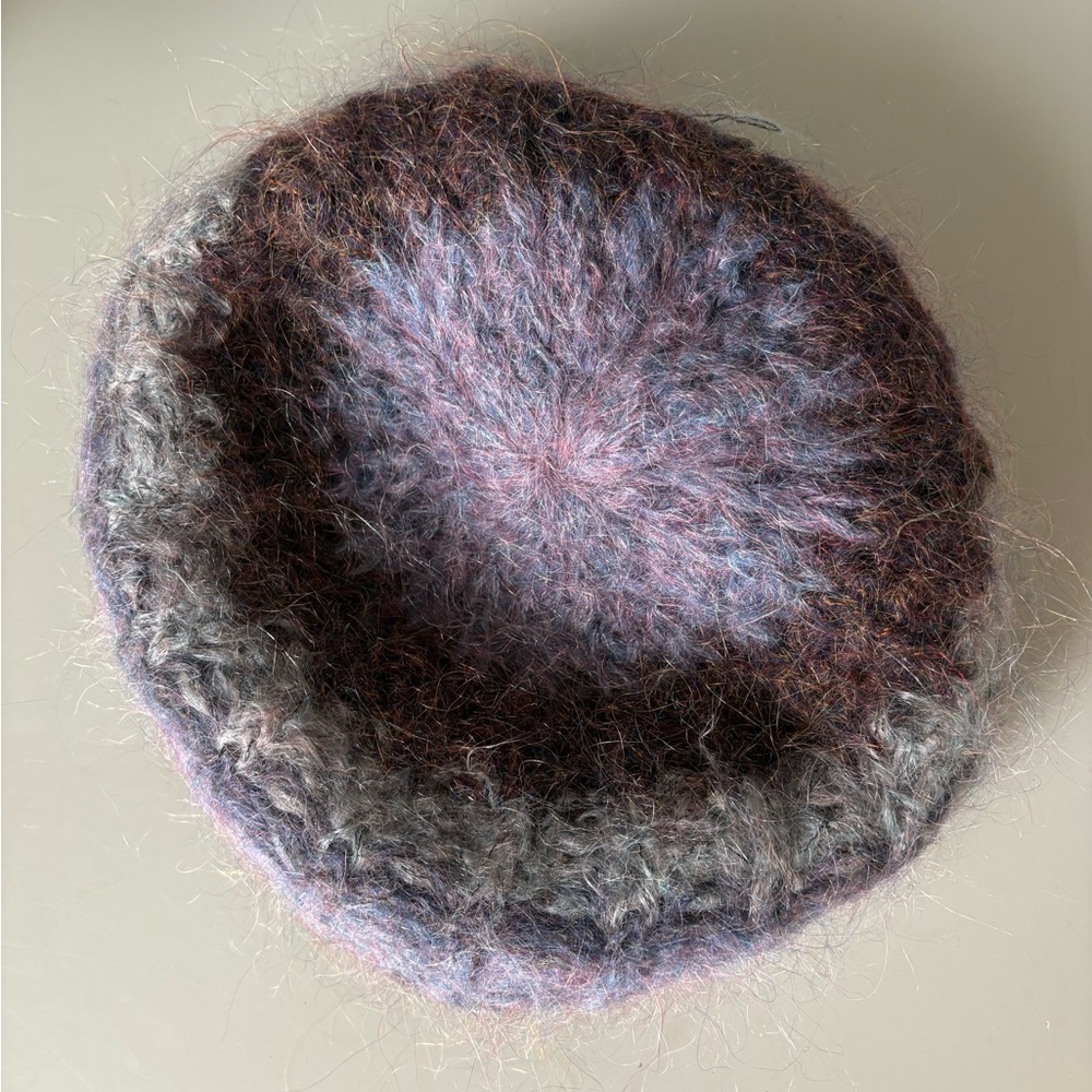 Vintage Younkers Mohair Beret Made in Italy Fuzzy Wool Blend Hat